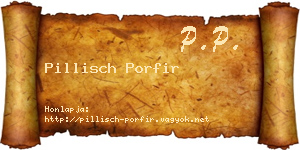 Pillisch Porfir névjegykártya
